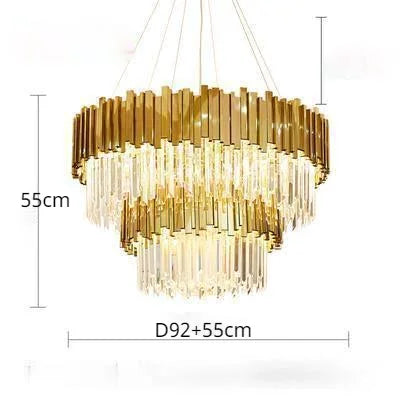 DecorBites™ Crystal LED Pendant Lights: Luxury Gold Plating Metal Hanging Lamp for Living, Dining, Bedroom