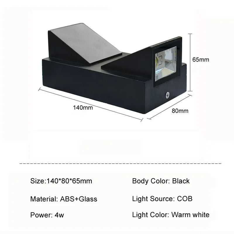 DecorBites™ 4W LED Outdoor Wall Light IP65 Waterproof Garden & Bedroom Decoration Lamp