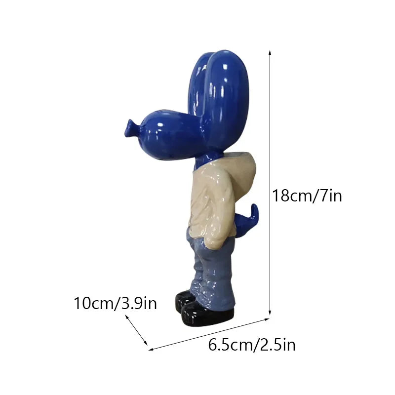 DecorBites™ 7" Resin Balloon Dog Statue Jeff Junior Figurine Home Decor Accessory