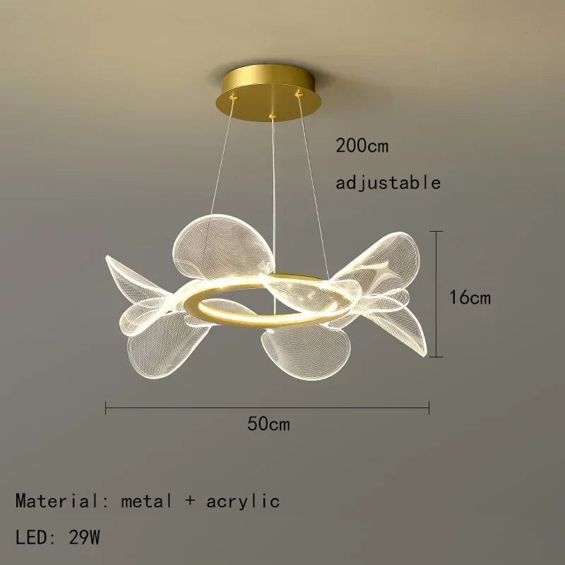 DecorBites™ LED Flower Chandelier: Luxury Acrylic Pendant for Modern Living, Bedroom & Kitchen