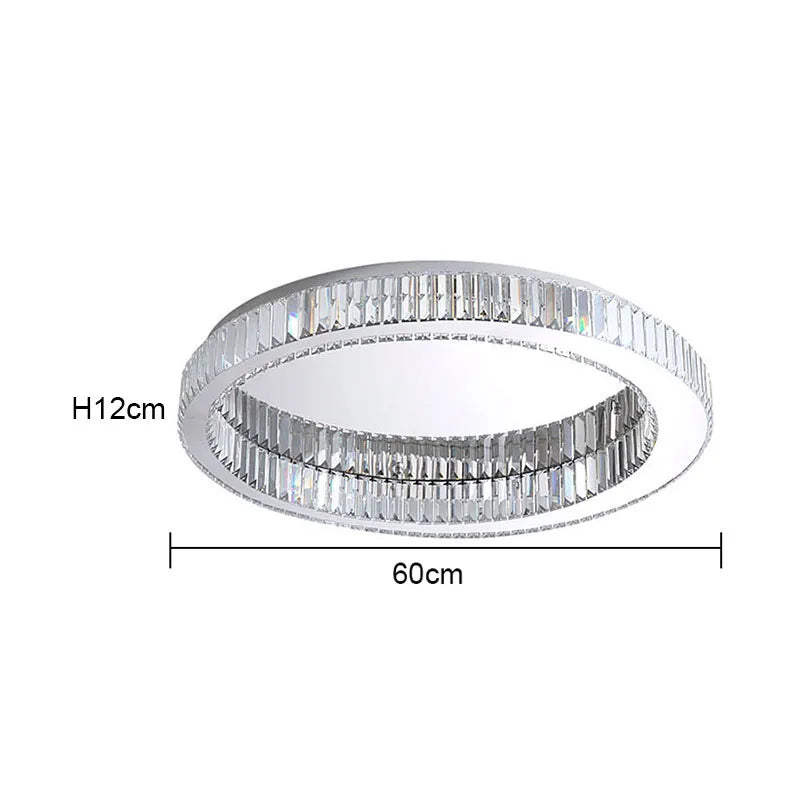 DecorBites™ Crystal Circle Ceiling Chandelier: Modern LED Indoor Lighting for Living Room, Bedroom & Study
