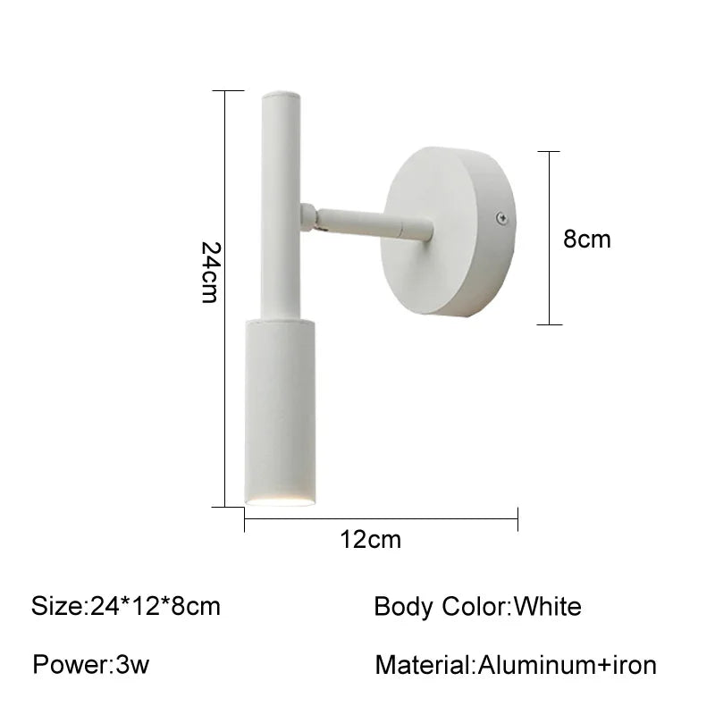 DecorBites™ LED Rotatable Wall Lamp 3W Spotlight Bedroom Sconce Light Fixture