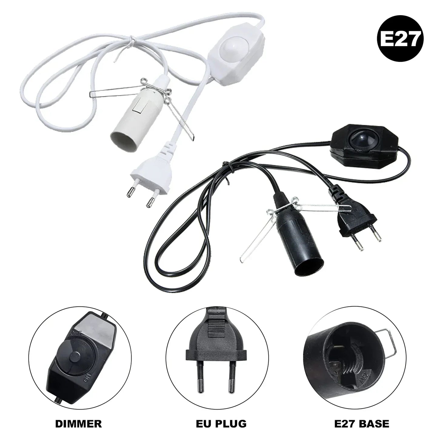 DecorBites™ Decorative Lamp Cord with Dimmer Switch and E14 E27 Socket