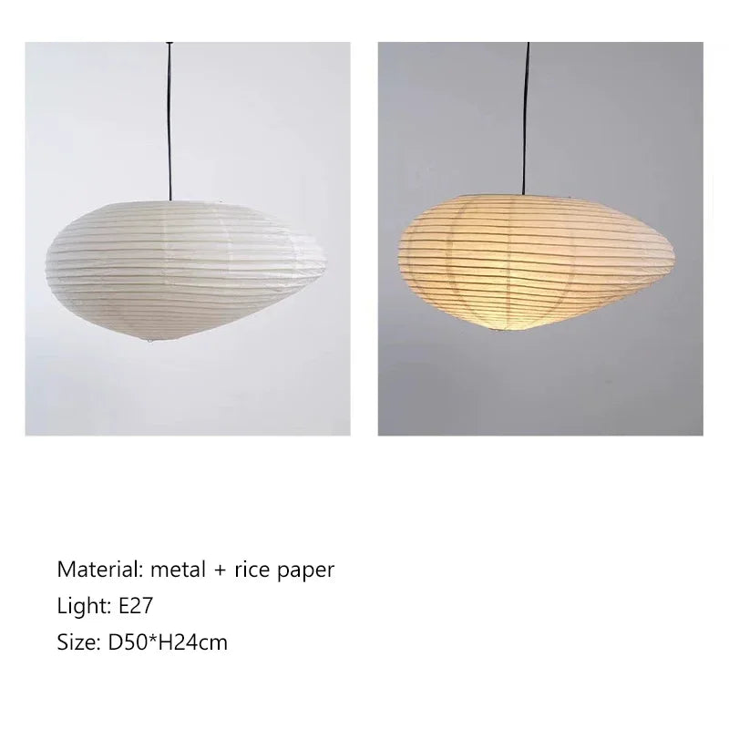 DecorBites™ Japanese Rice Paper LED Pendant Lamp for Living Room Dining Cafe