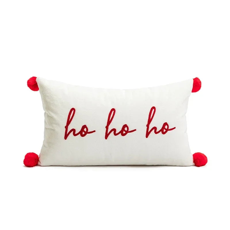 DecorBites™ Christmas Bell Red Geometric Tufted Throw Pillow Cover for Holiday Party Home Decor
