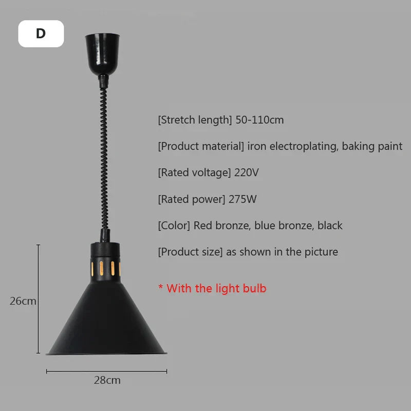 DecorBites™ 275W Electric Food Heat Preservation Lamp for Kitchen Restaurant Buffet
