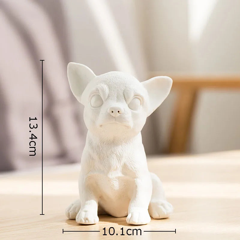 DecorBites™ French Bulldog Ceramic Sculpture Miniature Figurine Desk Decoration Ornament