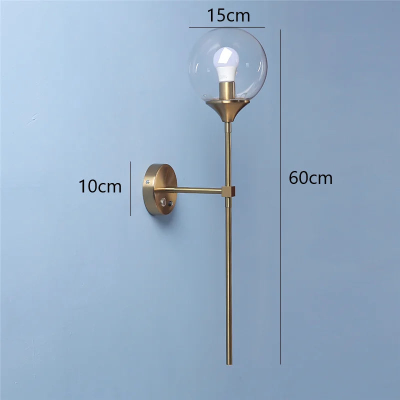 DecorBites™ Golden Glass Wall Sconces | Modern Nordic Lights for Home Decor