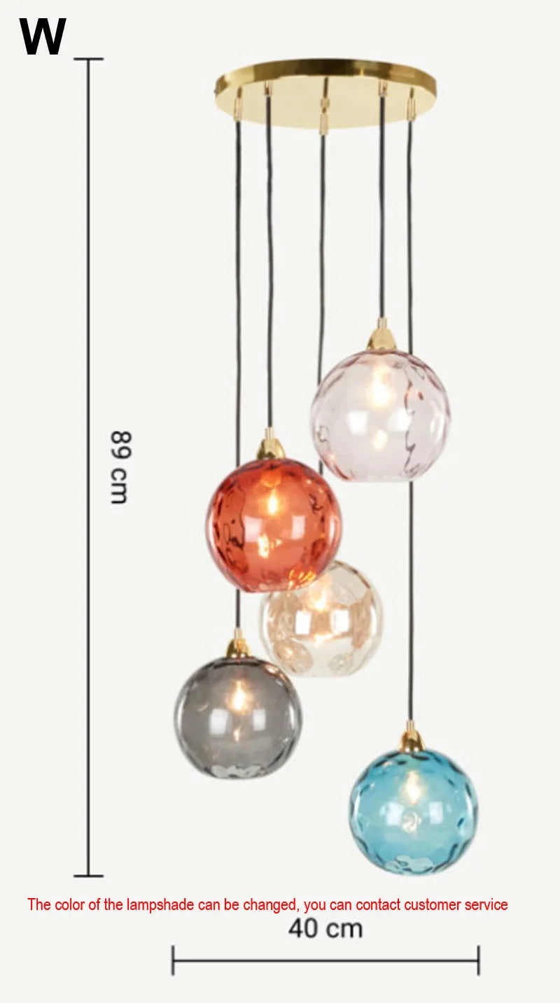 DecorBites™ Glass Ball Lustre Pendant Lights - Modern Kitchen Hanging Fixture