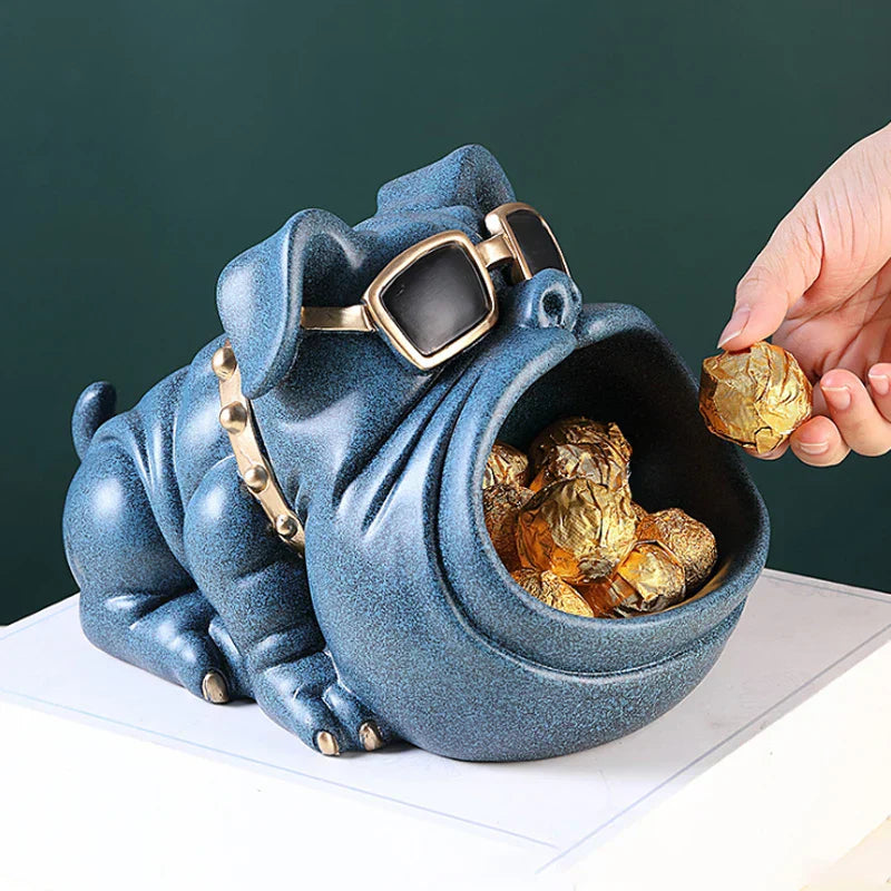 DecorBites™ Cool Dog Sculpture Table Decoration Decorative Coin Bank Storage Box
