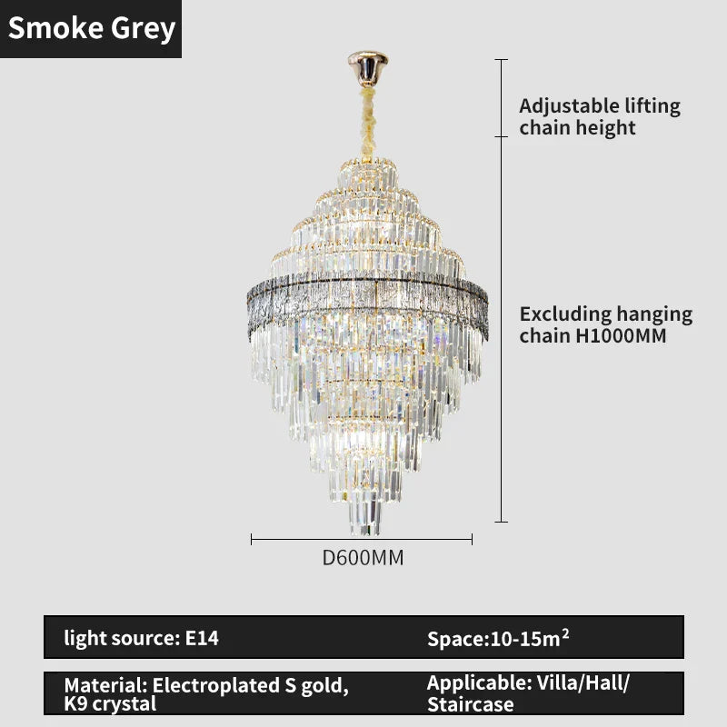 DecorBites™ Elegant Crystal Chandelier: Modern European Lighting for Living, Dining & Bedroom