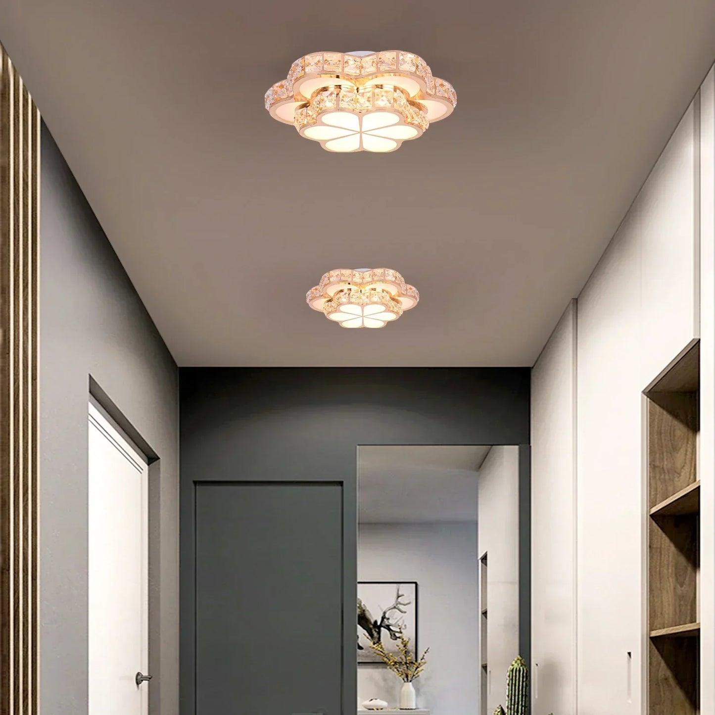 DecorBites™ Crystal LED Chandelier Ceiling Lamp Modern Elegant Indoor Decor Luminaire