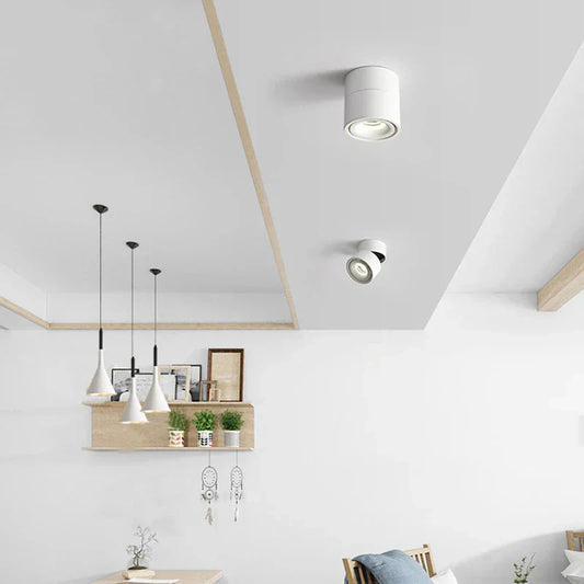 DecorBites™ COB LED Ceiling Spot Light, Adjustable Angle, Black/White Shade, AC85-265V
