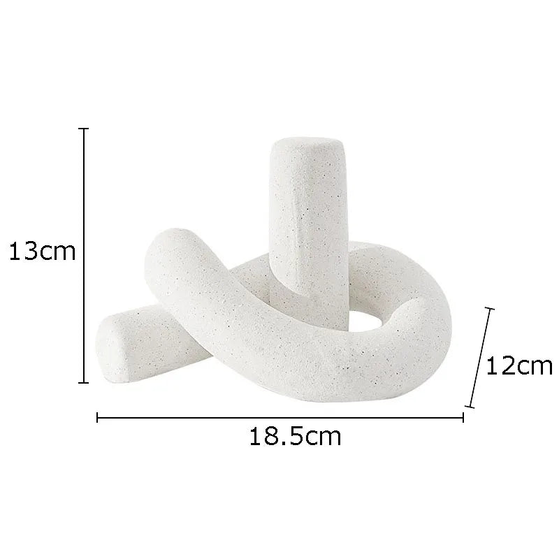 DecorBites™ Ceramic Knot Sculpture Abstract Desk Decor Artwork Room Aesthetic Statues