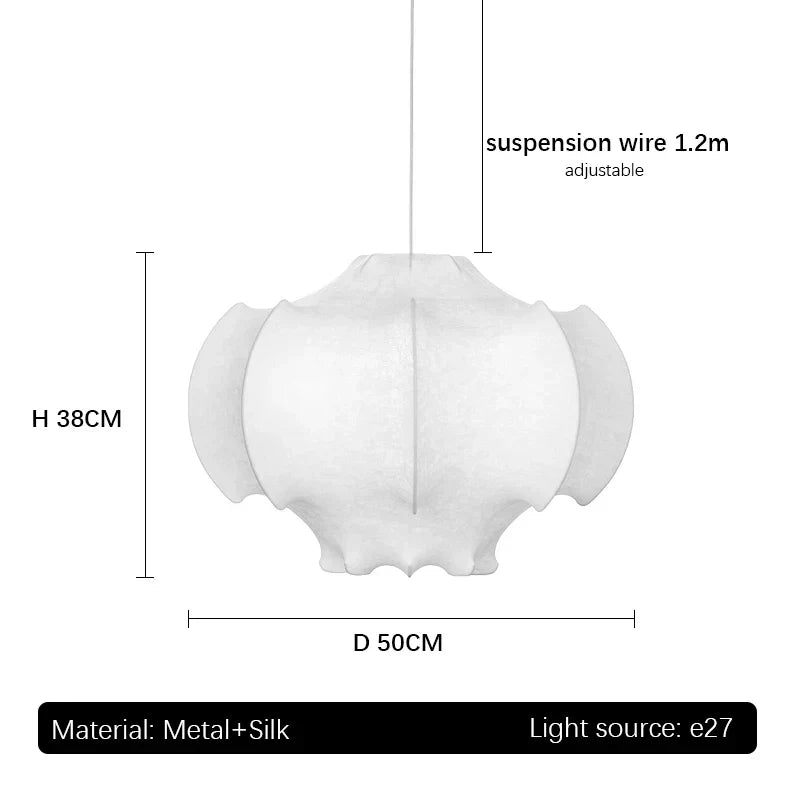 DecorBites™ Italian Silk Pendant Lights: Designer Luxury for Interior Decor in Living Room, Bedroom, Dining.