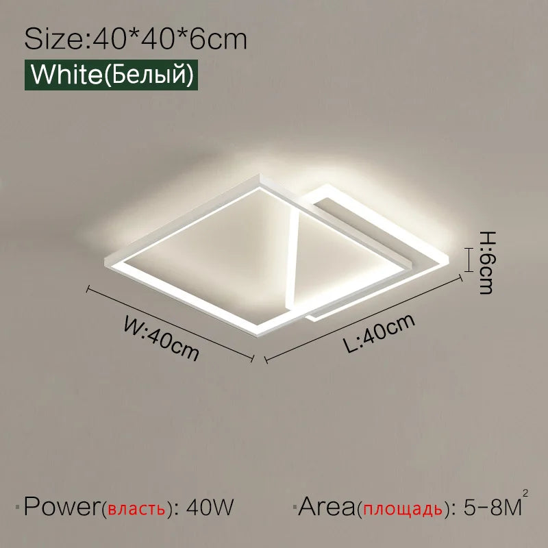 DecorBites™ Geometric LED Ceiling Lamp | Modern Nordic Bedroom Study Light