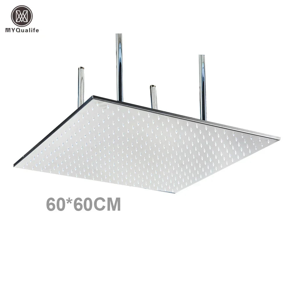 DecorBites™ 16"x32" LED Rainfall Shower Head - Color Changing Luxury Square Design