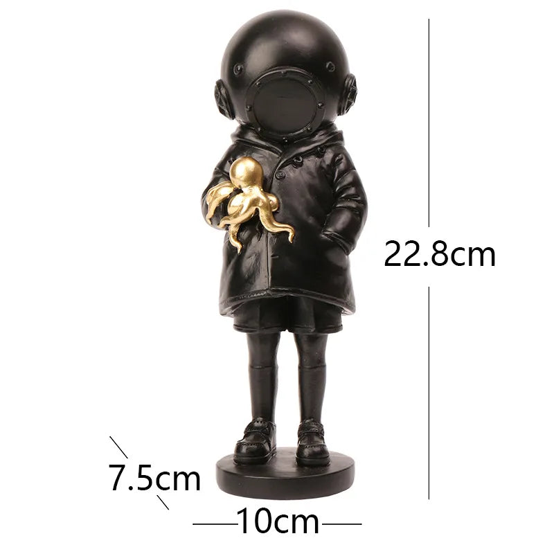 DecorBites™ Diver Sculpture Ornament: Modern Home Office Decor Gift