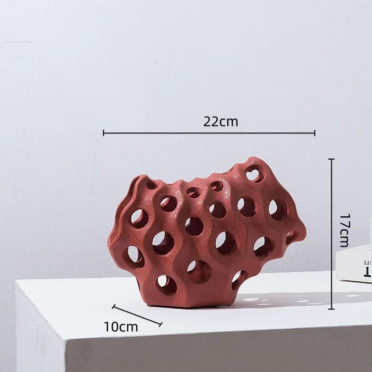 DecorBites™ Coral Geometric Resin Sculpture Sea Creature Decor Figurine