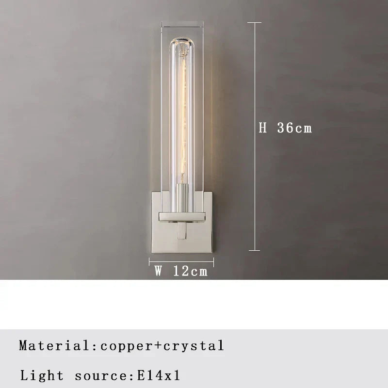 DecorBites™ Bronze Copper Crystal Sconce Wall Lamps for Living Room & Bedroom