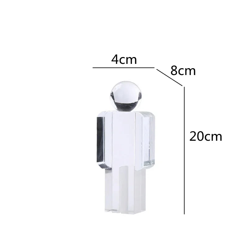 DecorBites™ Crystal Man Statue Glass Figure Sculpture Home Decor Ornaments