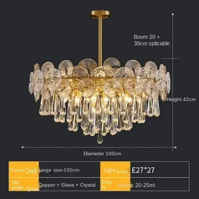 DecorBites™ Lotus Crystal Chandelier: Modern Luxury Lighting for Home, Restaurant, Hotel