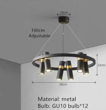 DecorBites™ Black Ring LED Pendant Light for Living Room Dining Kitchen Bar