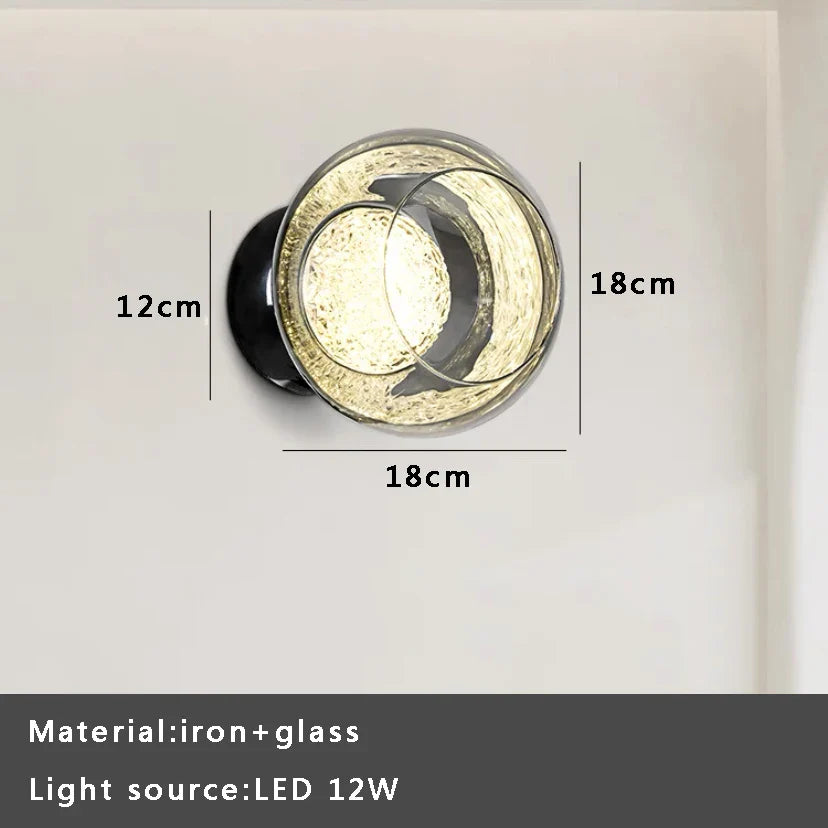 DecorBites™ Glass Ball Sconce Lamps Round Wall Decor Lights for Luxurious Room & Aisle