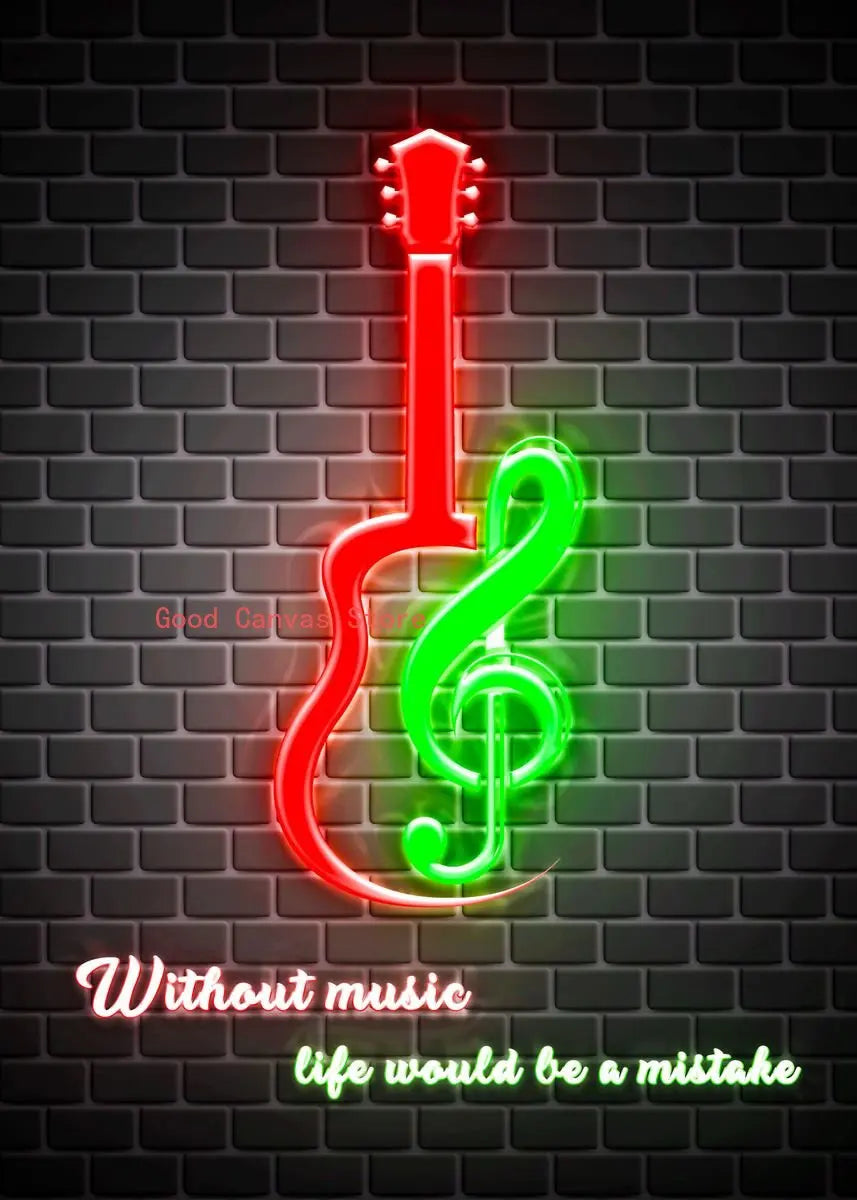 Abstract Electric Guitar Canvas Print - Music Wall Art by DecorBites™