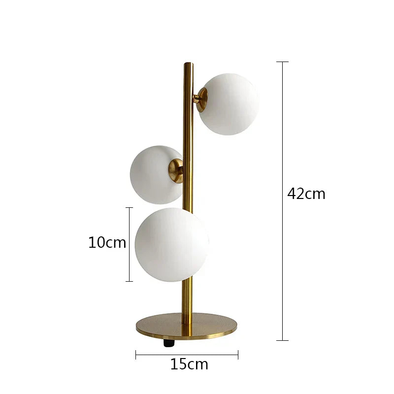 DecorBites™ Glass Ball LED Table Lamp | Nordic Style Iron Art Decor Fixture
