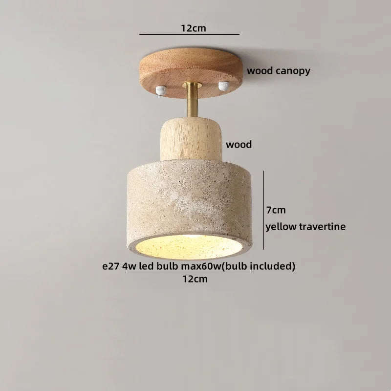 DecorBites™ LED Yellow Travertine Flush Mount Ceiling Light Fixtures