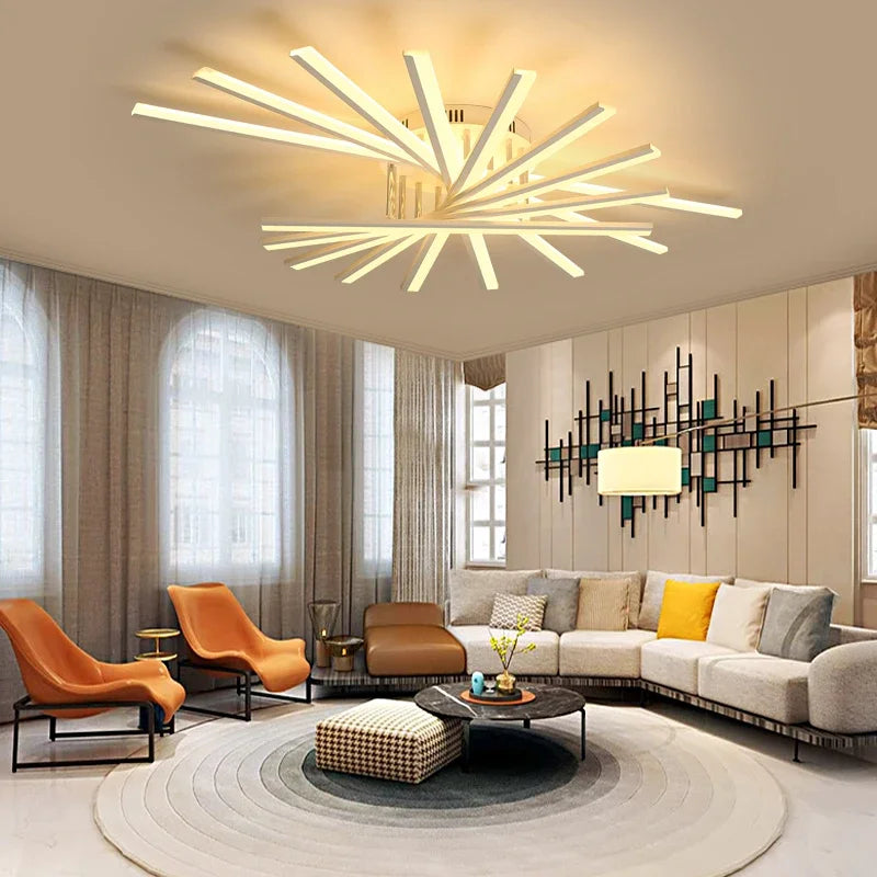 DecorBites™ LED Chandelier Fan Lampshade for Living Room Bedroom Dining Study Aluminum Ceiling Lamp