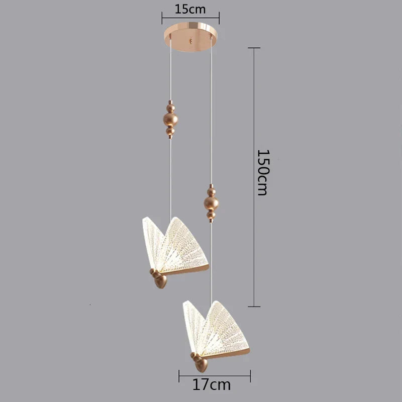 DecorBites™ Butterfly Pendant Lights: Modern LED Luxury Creative Nordic Hanging Lamp