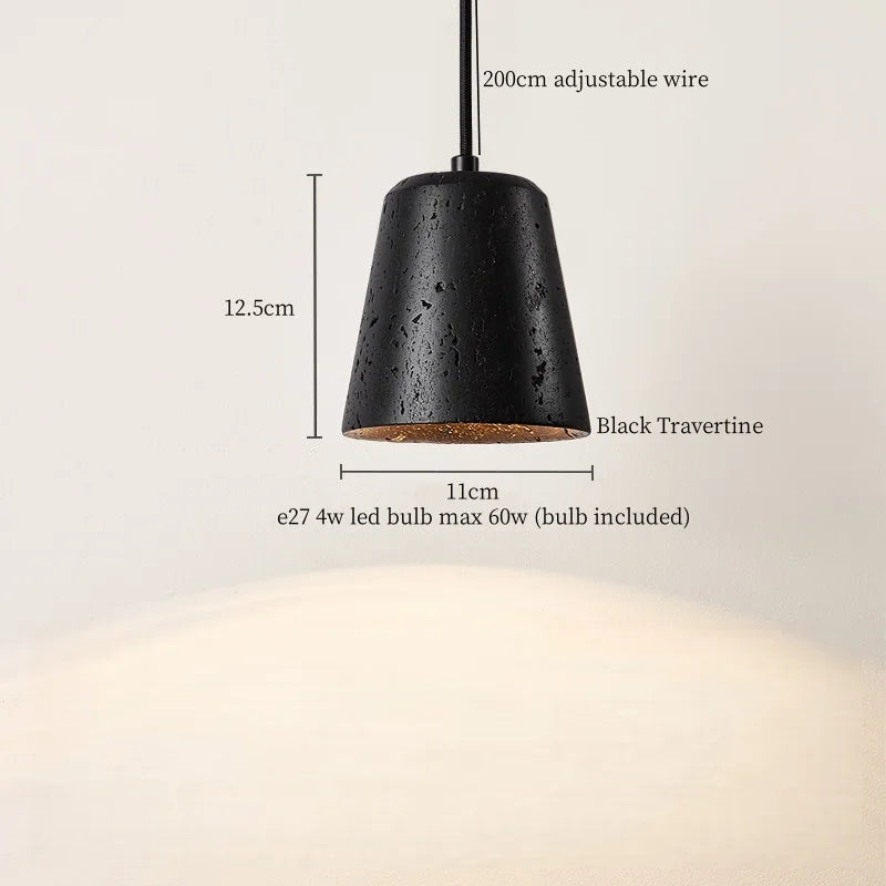 DecorBites™ Black Stone LED Hanging Pendant Light for Modern Home Decor