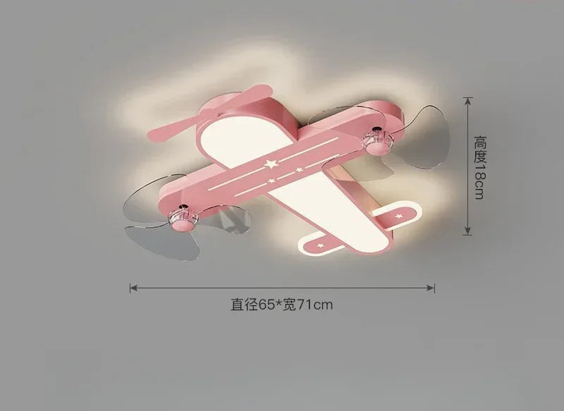 DecorBites™ Kids Room Airplane Ceiling Fan Light Fixture