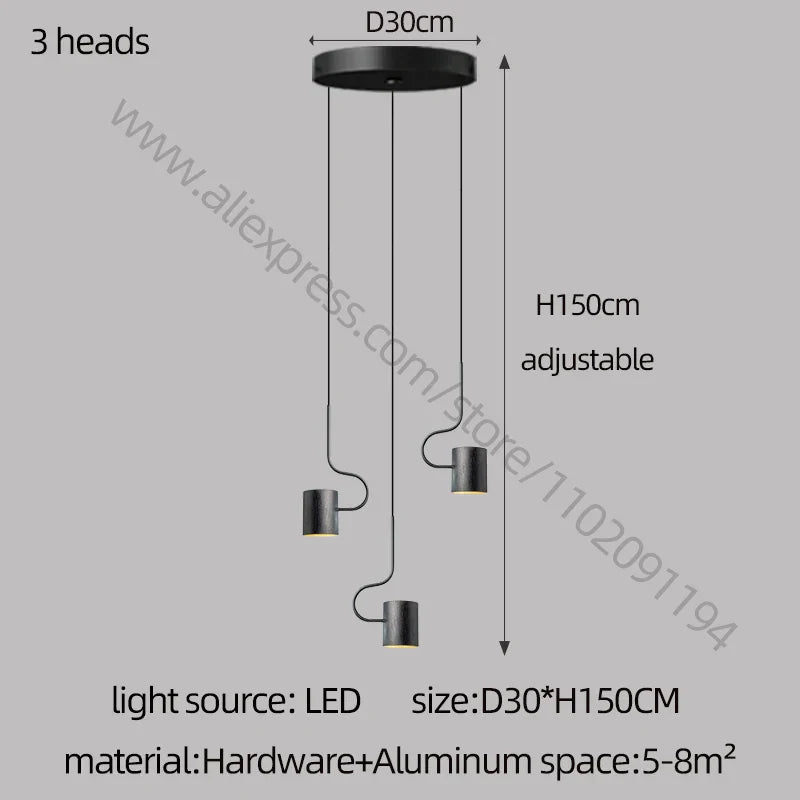 DecorBites™ LED Staircase Chandelier: Adjustable Modern Living Room Lighting for Villa Decoration