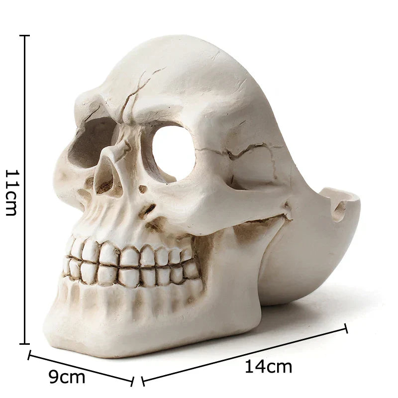 DecorBites™ Creative Skull Ashtray - Halloween Decor & Smoking Accessory, Portable & Windproof Resin Craft Gift