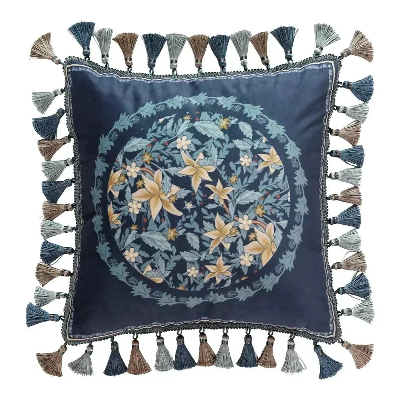 DecorBites™ Camellia Floral Velvet Cushion Cover for Sofa Couch Bed - Luxe European Style