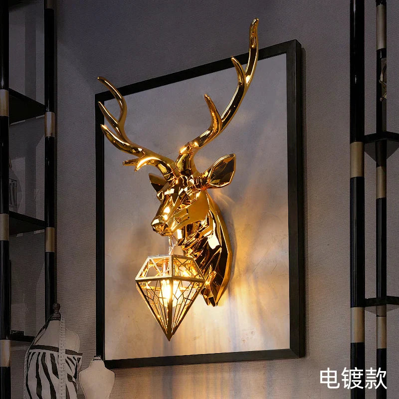 DecorBites™ Antlers LED Wall Light: Modern Bedroom Deer Wall Sconce, Retro Living Room Luminaire