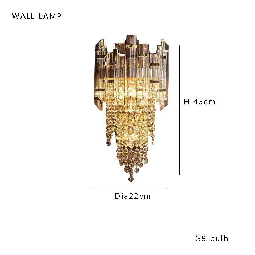 DecorBites™ Crystal Chandelier: Modern Bedroom Lighting Fixture for Home Decoration