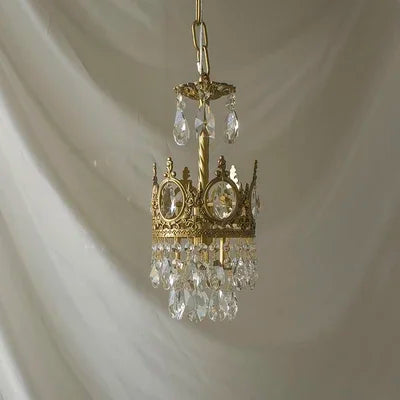 DecorBites™ Crown Crystal Chandelier LED Pendant Light for Living Bedroom
