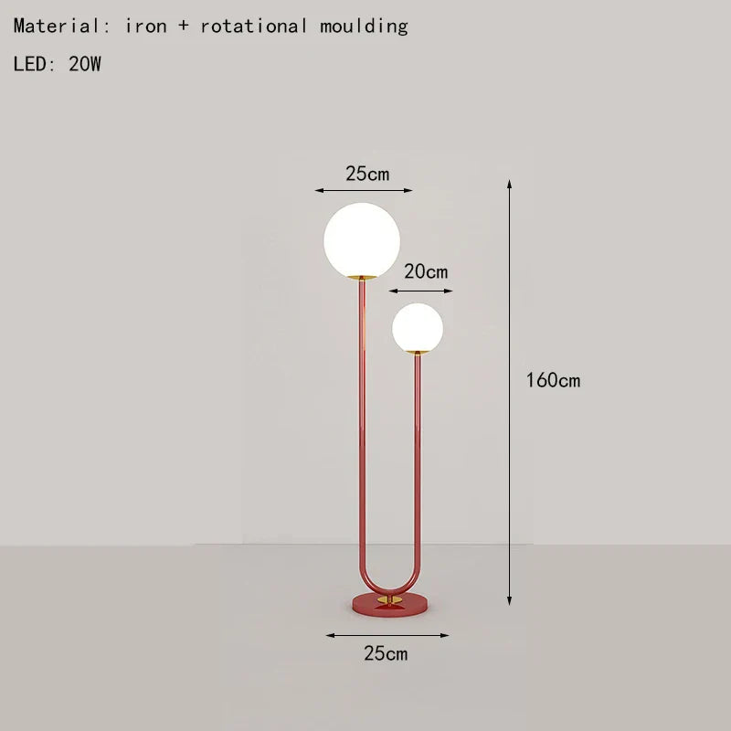 DecorBites™ Black White Metal Floor Lamp 3 Dimming White Glass - Elegant Standing Light for Home