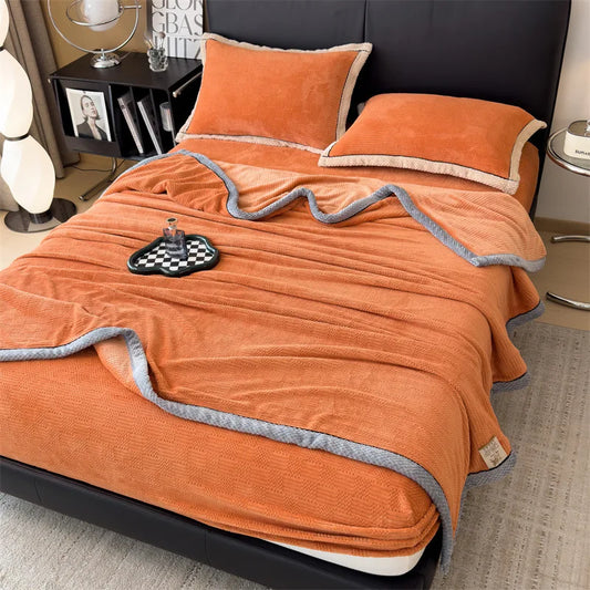 DecorBites™ Carved Velvet Blanket: Soft, Warm Sofa Throw for Autumn & Winter