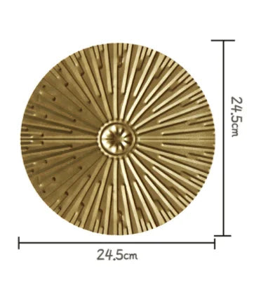 DecorBites™ Geometric Golden Metal Wall Hanging Round Ornaments - Room Decoration Accessories