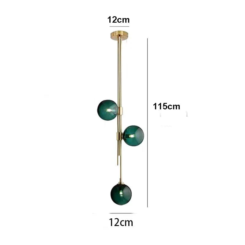 DecorBites™ LED Glass Ball Pendant Light Brass Luminaire for Home Decor