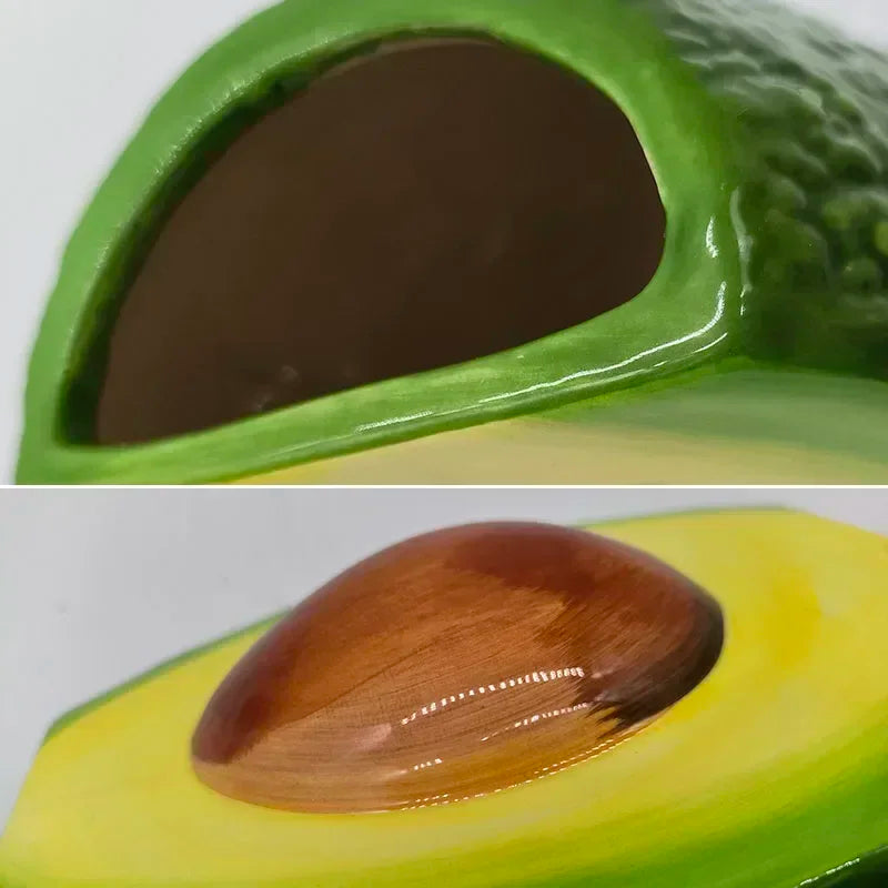 DecorBites™ Avocado Ceramic Vase: Unique Flower Arrangement Pot Home Decor Craft Pots