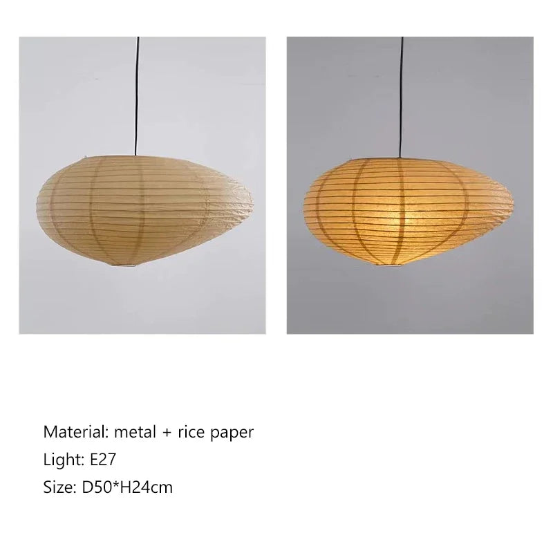 DecorBites™ Japanese Rice Paper Pendant LED Lamp for Cozy Living and Dining Spaces