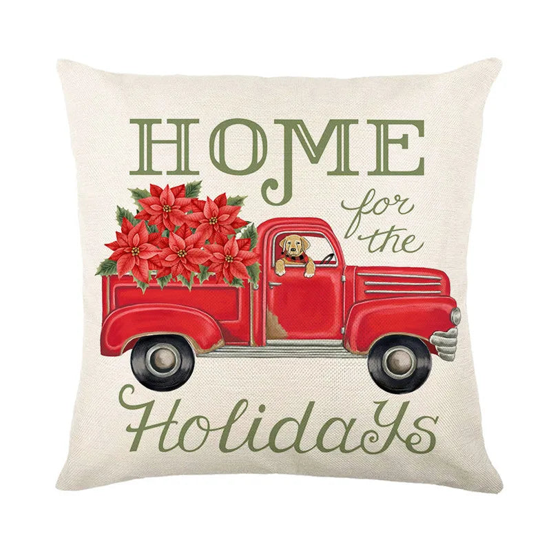 DecorBites™ Christmas Snow Elk Pillow Cover for Festive Home Decor
