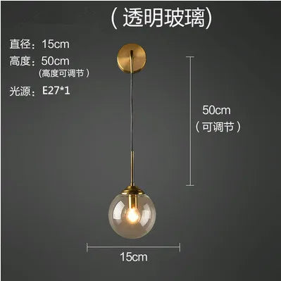 DecorBites™ Glass Ball LED Wall Lamp: Nordic Modern Bathroom Mirror Sconce, Retro Decor Lighting