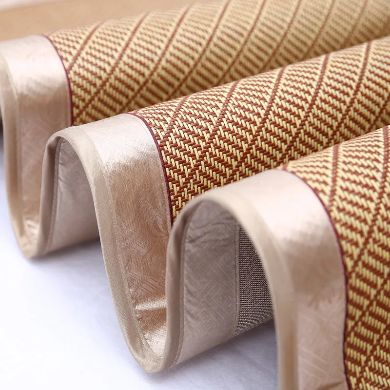 DecorBites™ Cooling Rattan Mat & Pillowcase Set - Dual-Sided Thicker Bed Pad for Summer